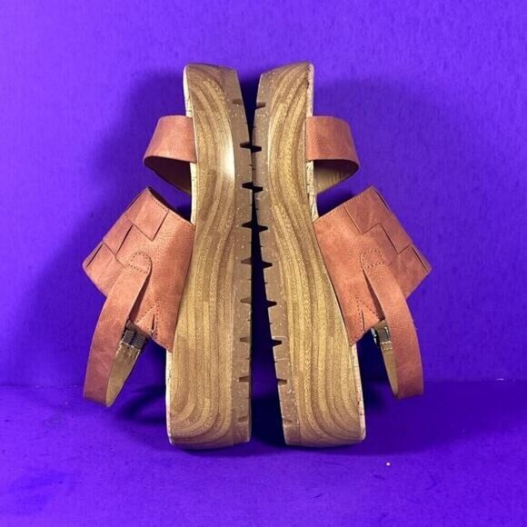Korks Fraya Orange Cinnamon Nubuck Wedge Clog Sandals Women's Shoe Size 10-NEW - Picture 7 of 9